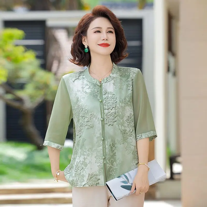 トップス mame Botanical Embroidery Chiffon blouse トップス mame Botanical Embroidery Chiffon blouse Women's