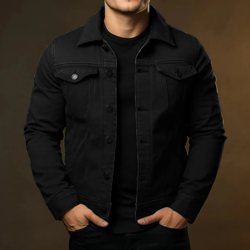 Mens Long Cotton Casual Fashion Jacket