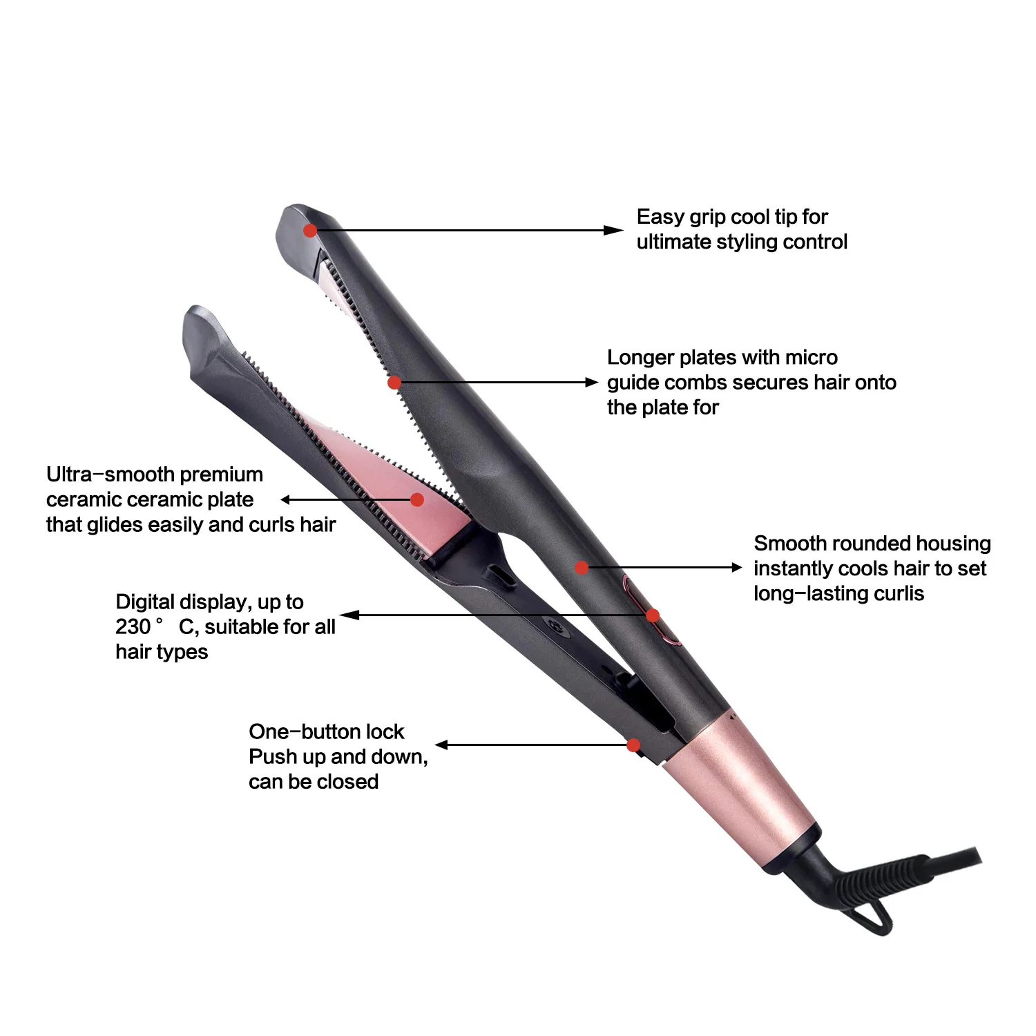 2 in 1 Hair Straightener And Curler Twist Straightening Curling Iron Professional Negative Ion Fast Heating Styling Flat Iron 5