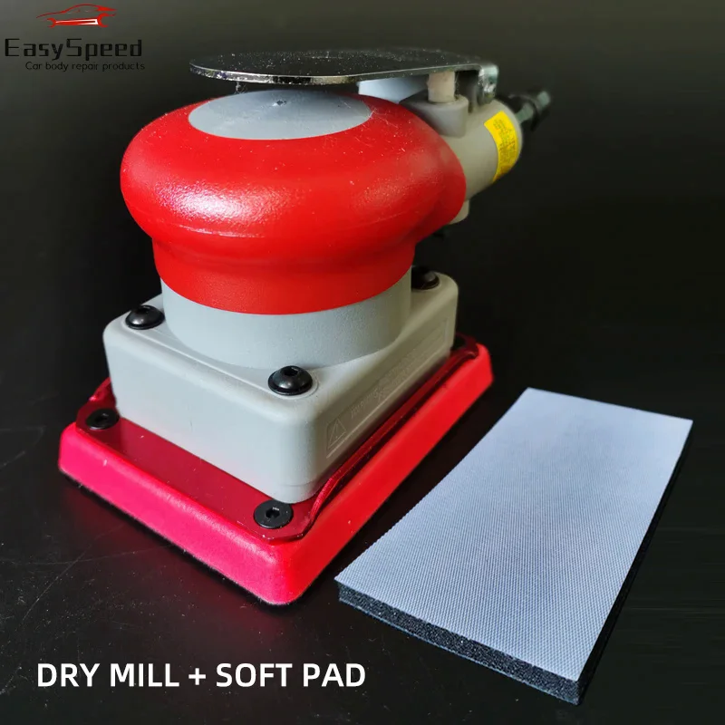 ATPRO Grinding Paint Surface Sanding Square Pneumatic Grind Machine Polishing 75/100mm Pad Sandpaper Car Red Tools Cushion