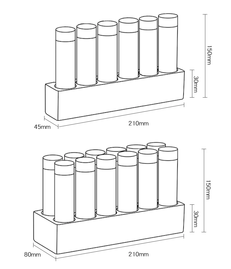 Kaffeebohnen Lagerung versiegelt kleine Glasflasche Buche Walnuss Holz poröse Basis Maserung kreative Display Tank Kaffee Zubehör – Detail 9