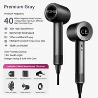 High Speed Negative Ion Hair Dryer Salon-Grade Smart Temp Control Blow Dryer with 5 Nozzles & Wall Bracket Home Styling Kit 2