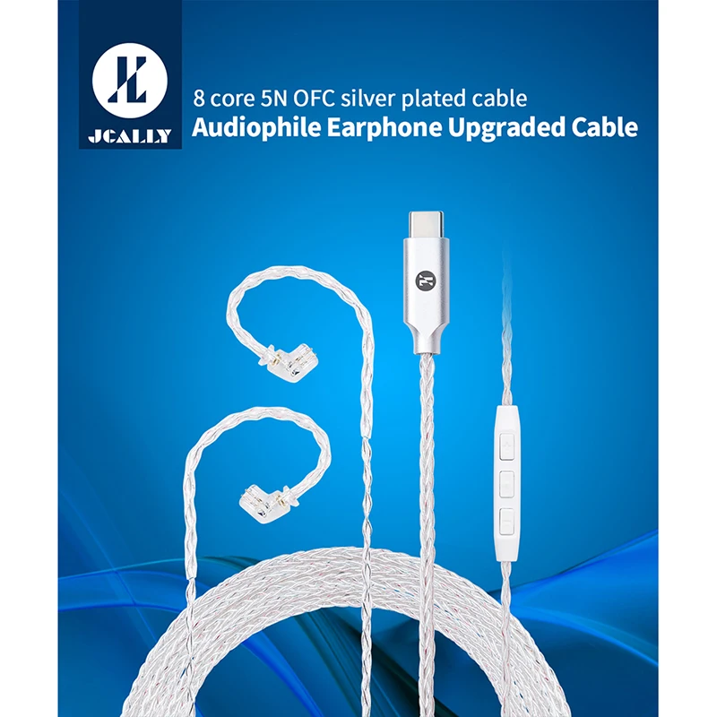 JCALLY TC08 PRO Núcleo Banhado A Prata Cabo de Atualização HIFI