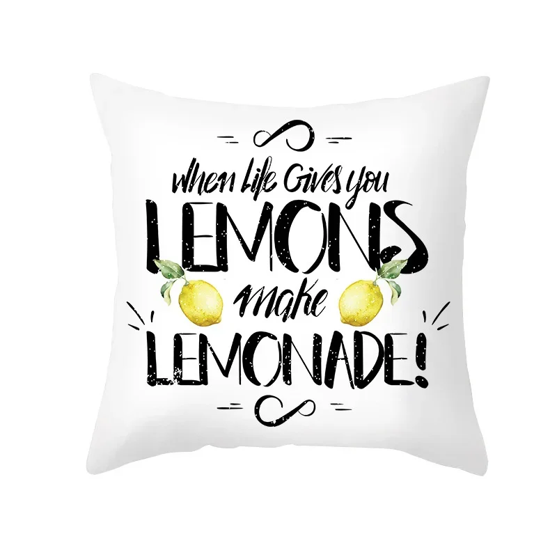 thumbnail image 1 of Funda de almohada nórdica de verano con diseño de limón amarillo para sala de estar, sofá, oficina, asiento de coche, cojín de cintura, decoración del hogar, 1 of 5