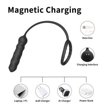 Male Prostate Massager Vibrator Wireless Butt Anal Plug Penis Cock Ring Scrotum Ballstrecher For Men Buttplug Adult Sex Toys 5