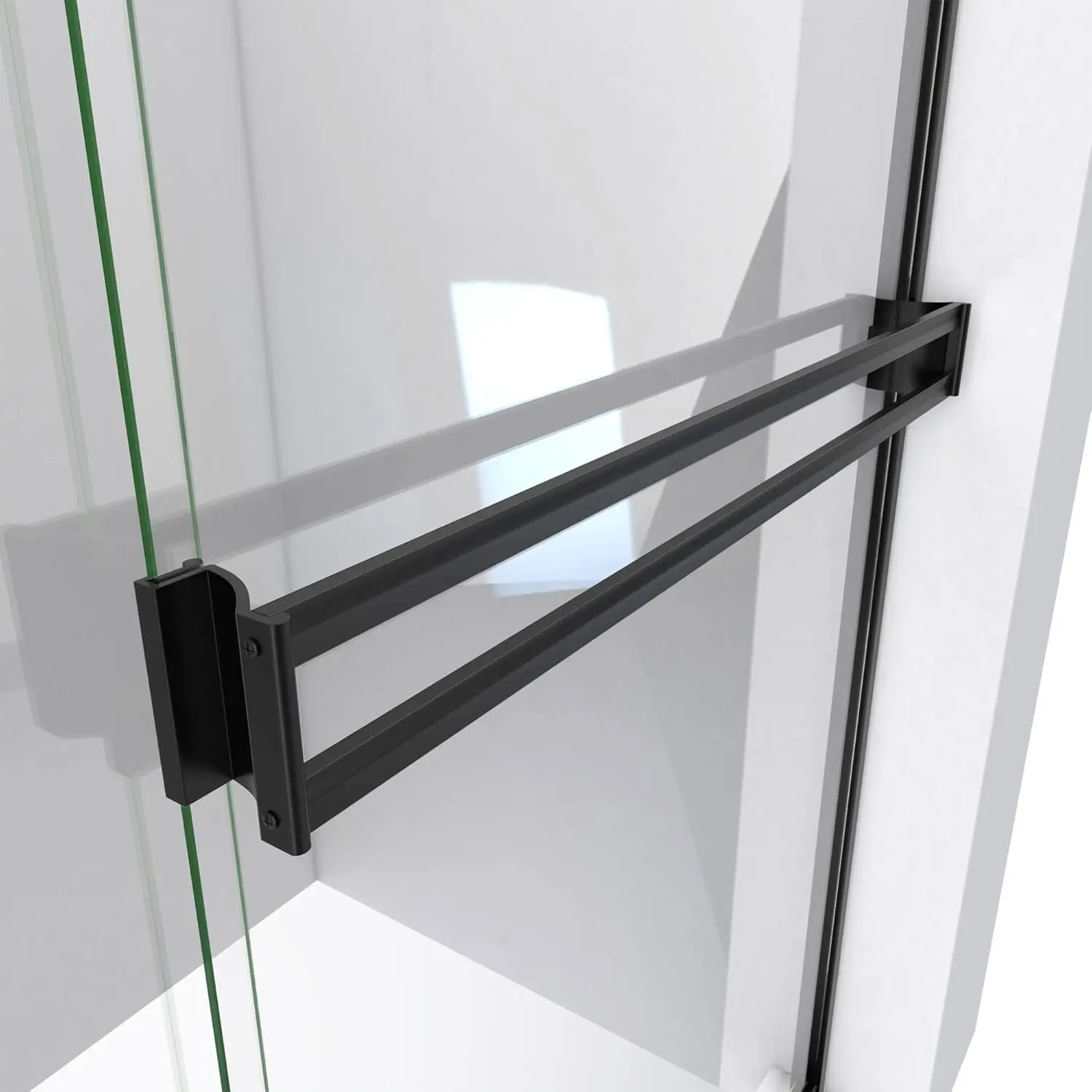 Alliance Pro BG 56-60 in. W x 70 3/8 in. H Semi-Frameless Sliding Shower Door in Matte Black and Clear Glass 4