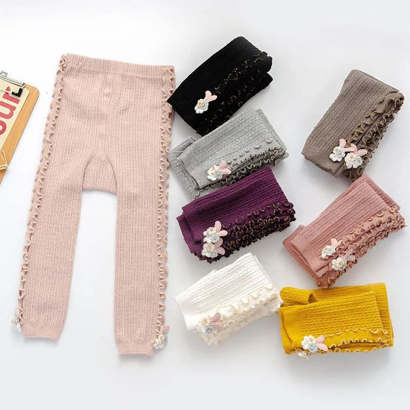 Kids Tights For Girls Winter Autumn Children's Pantyhose Knitted Baby Girls Tights Warm Leggings Comfort Tight 0-6Years kids pantyhose ballet tights toddler tights