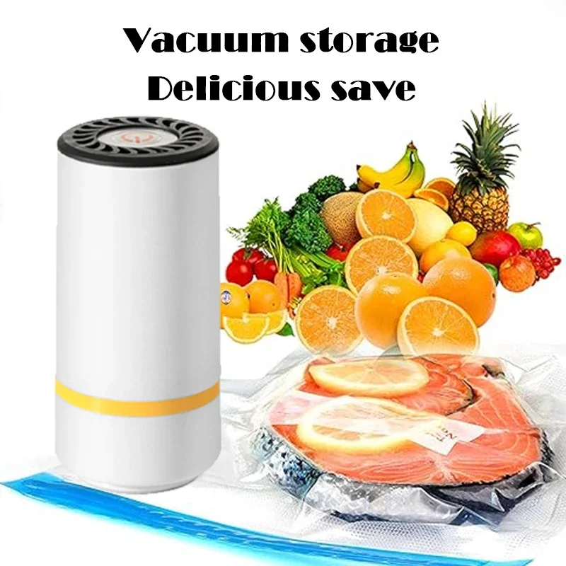 Easy One-Hand Automatic Operation Handheld Vacuum Sealer Portable Vacuum Sealer Avoid Cross Contamination of Food +100 pcs Bag Sealer Portable Sealing Machine Food Vacuum Sealer