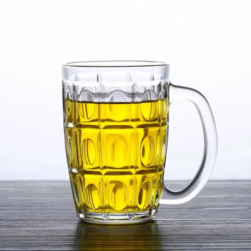 335ml Creative Juice Tea Water Cups Wheat Beer Glass with Handle Household Transparent Drinkware Heat Resistant Lemon Tea Cup