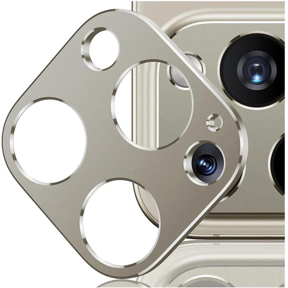 Premium Titanium Gray Metal Camera Lens Protector - Elegant Protection Cover Accessory