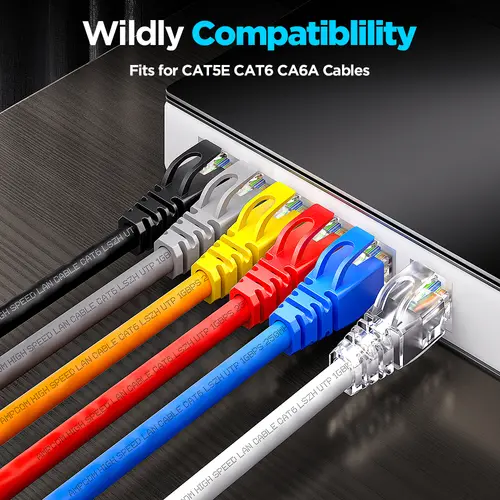 AMPCOM RJ45 Ethernet Network Cable Strain Relief Boots Cable Connector Plug Covers for CAT5 CAT5e CAT6 (Plastic) - Image 5