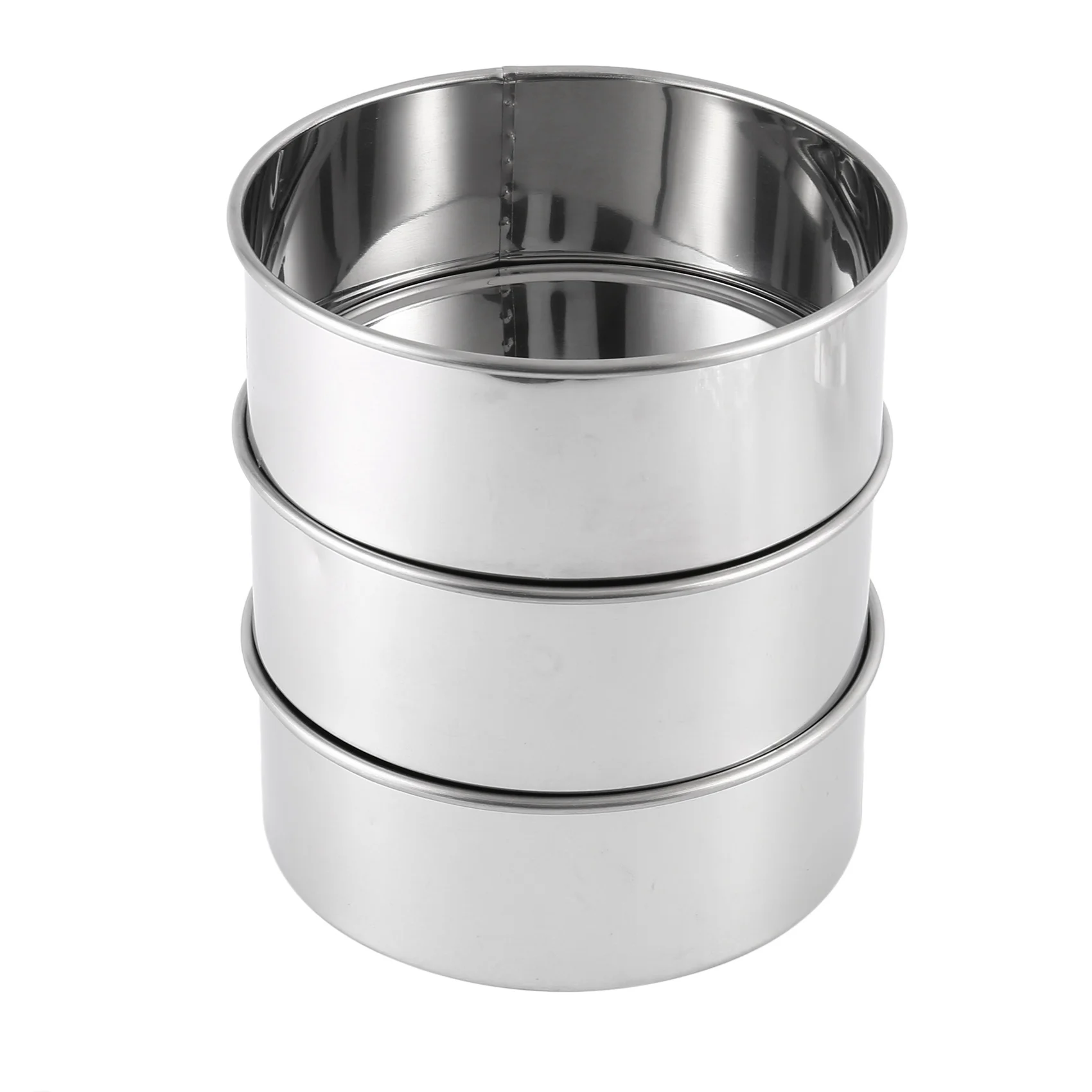 

6-дюймовые круглые жестяные баночки для выпечки тортов из нержавеющей стали, набор из 3 мини-форм для выпечки тортов (Съемное основание)