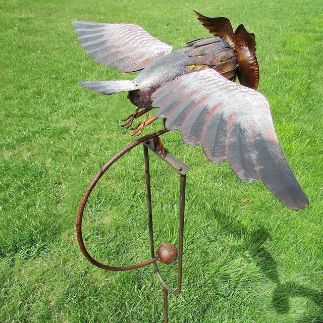 Fém Bagoly Szél Fonófutó Kültéri 3D Szélmalom Udvari Szélfogók Terasz Kerti Dekoráció - Image 5