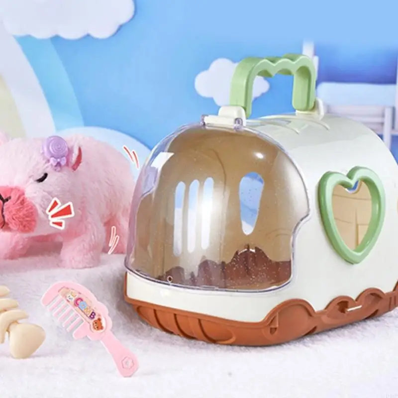 Electric Pet Plush Capybara Dolls Toy with Sound Soft Plush Toy for Children Pet Raise Animal for Preschool Kids