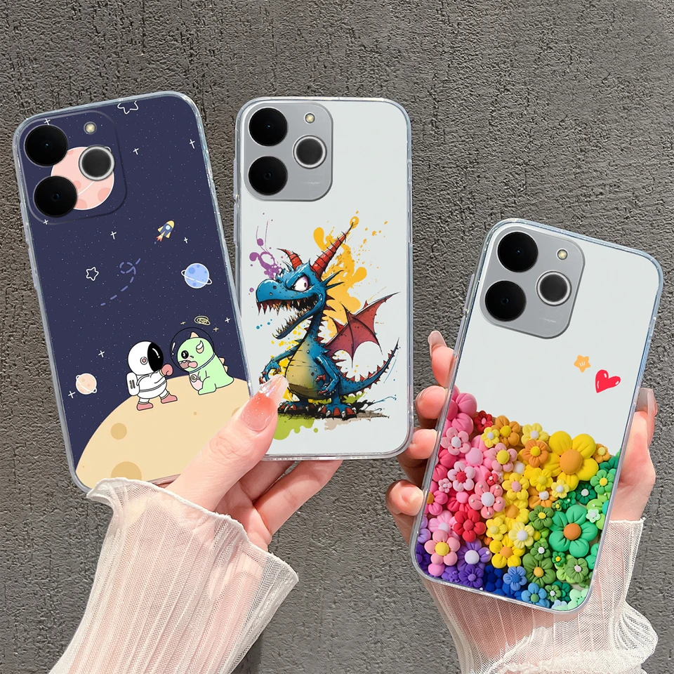 Cat Whale Anti-Fingerprint Transparent Phone Case