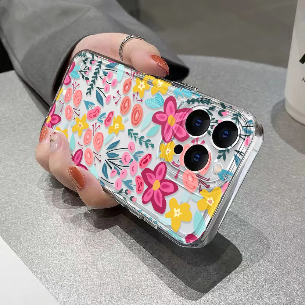 Flower Clear Phone Case camera protection