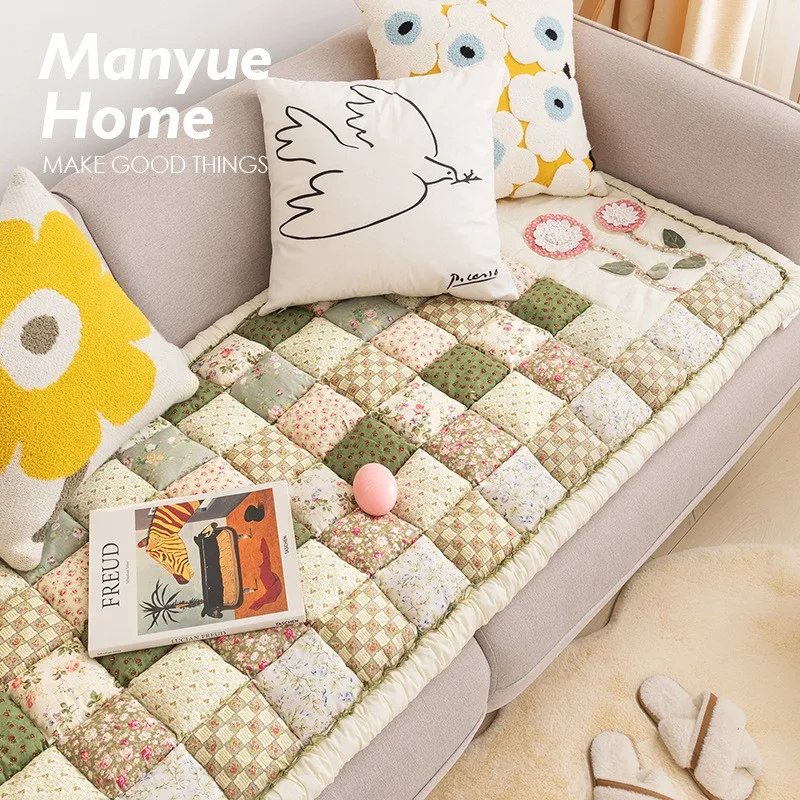 Retro To Do Old Feeling Pure Cotton Cotton Steamed Bun Sofa Cushion Cushion Non-slip Thick Cat Scratch Can Be Machine Washable 2