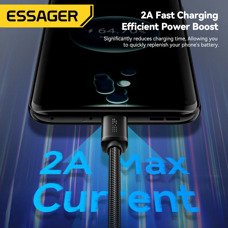 Essager Micro USB Cable 2A Fast Charging for Xiaomi Realme Redmi Samsung...