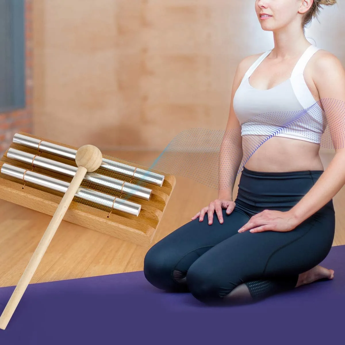 Wind Chime Solo Handbell Knocks Bianzhong by Hand, Teaching by Teacher for Meditation, Yoga, and Mindfulness Music Tuning