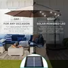 Best Choice Products Solar LED Offset Hanging Market Patio Umbrella for Lawn and Garden w/Easy Tilt Adjustment, Polyester Shade 3