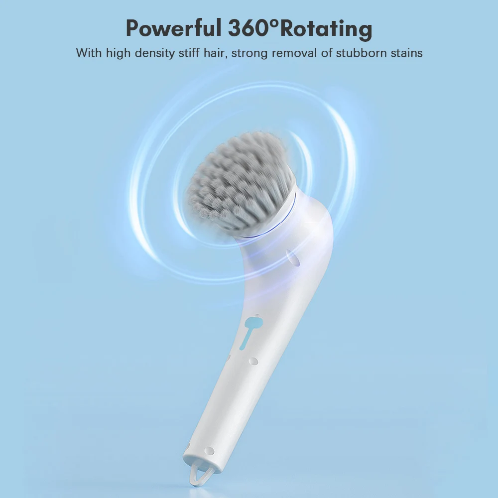 Cordless Electric Spin Scrubber with 5 Heads
