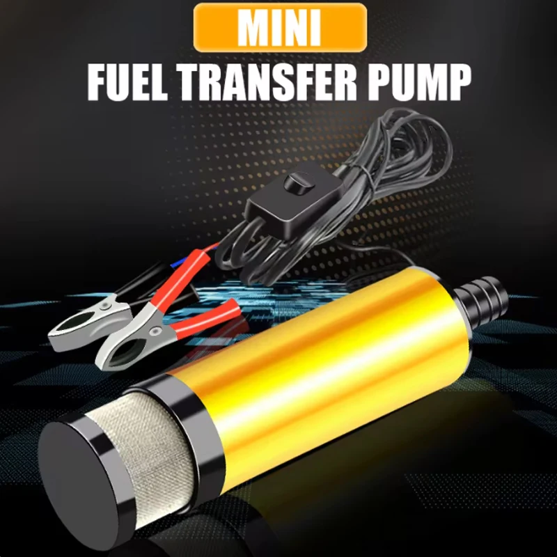 Submersible Pump 38/51MM Electric Car Oil Pump 12V For Pumping Diesel Oil Water Fuel Transfer 12L/min Aluminum Alloy Shell