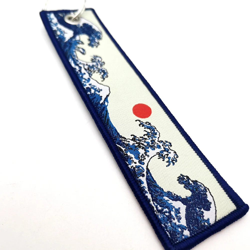 JDM Schlüssel anhänger Hokkaido Wellen Mode-Tags bestickt kurze Stoff-Schlüssel anhänger für See Sonne Honda Toyota Auto-Anhänger – Detail 15
