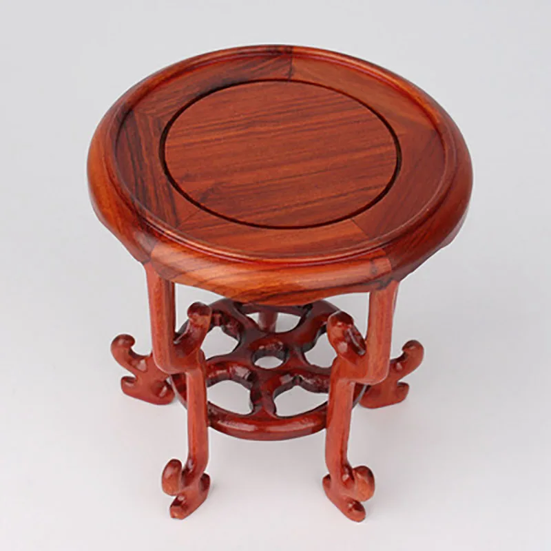 Wood Circle Bonsai Stand Display, Flower Stands, Vase Tray, Bonsai Planter Pots Stand, Household Desktop, Small Flower Table