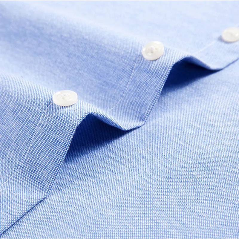 Cotton non-ironing men's Oxford woven long sleeve shirt anti-wrinkle easy to take care of business casual social slim-fit shirt