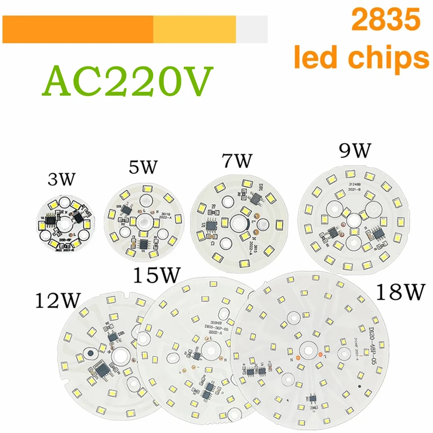 AC 220V LED Chip No Transformer Required SMD 2835 Circle Light Beads DIY High CRI For Led Downlight Lighting Accessory