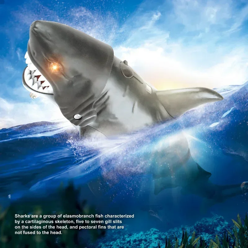 Remote Controlled Boat ship Smart Rc Shark whale Spray Water Toy Submarine Robots Fish Electric Toys for Kids Boys baby Children 4