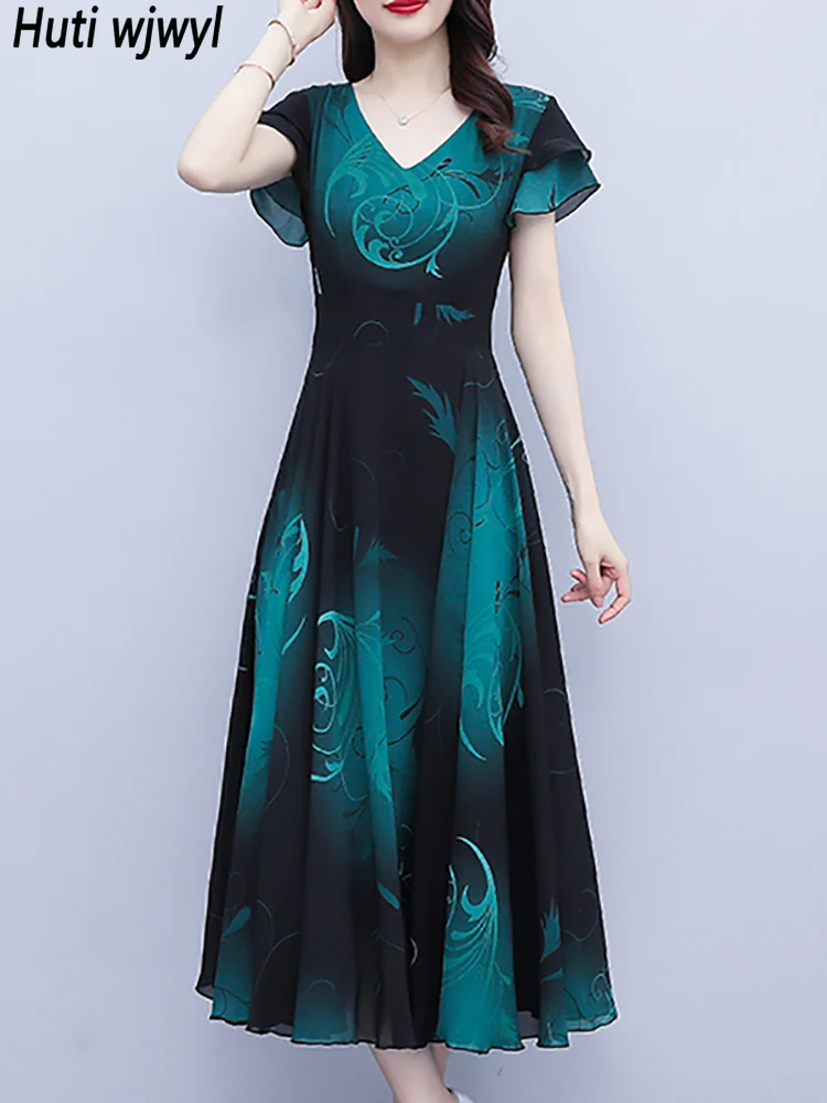 

Летний длинный женский сарафан 2024, элегантные облегающие Роскошные вечерние платья с винтажным принтом, Платья Миди