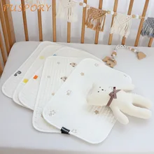 

Baby Pillow Towel 100% Cotton Cartoon Embroidered Little Bear Baby Flat Pillow Newborn Sleep Anti-vomiting Milk Pillow Towels