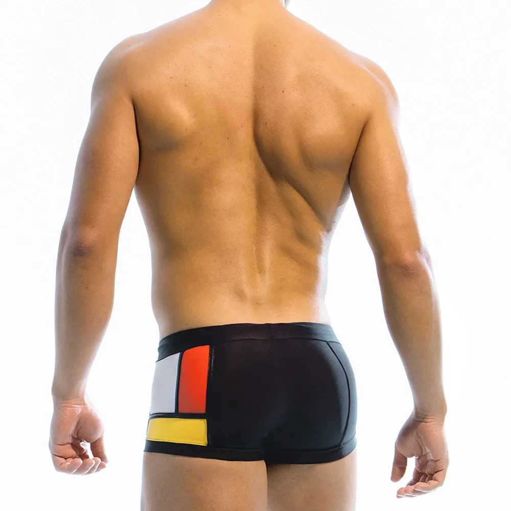 Swim Trunks Mens Swimwear Swim Briefs Boxer Swimsuits Male Color Block Surf Shorts Square Leg Bathing Suits Boardshorts Underpants