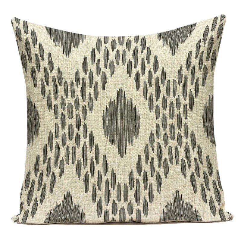 Vintage Boho Geometric Cotton Linen Decorative Throw Pillow Cover