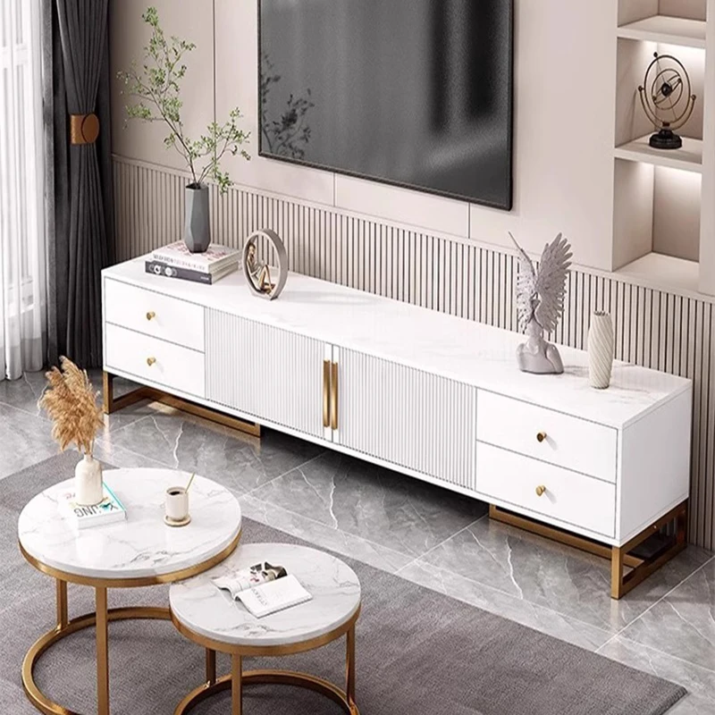 

White Elegant Tv Stand Unique Modern Minimalist Glamour Display Cabinet Storage Simple Muebles Para El Hogar Home Furniture
