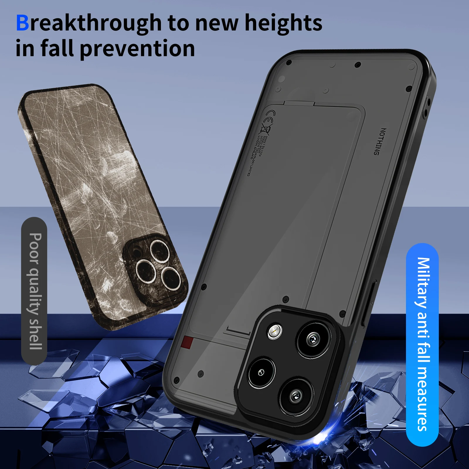 Matte Transparent Black Hard PC Protective Back Cover Shell