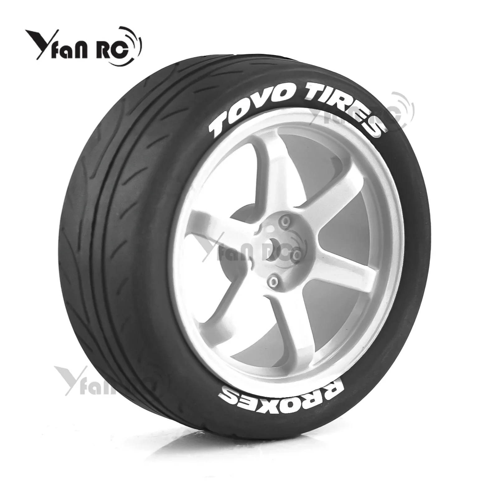 고무 타이어 휠 타이어 업그레이드 부품, Tamiya TT01 TT01E TT02 TT02B TA06 XV01 XV02 PTG-2 1/10 RC 레이싱 카용, 12mm 육각, 68mm, 4 개