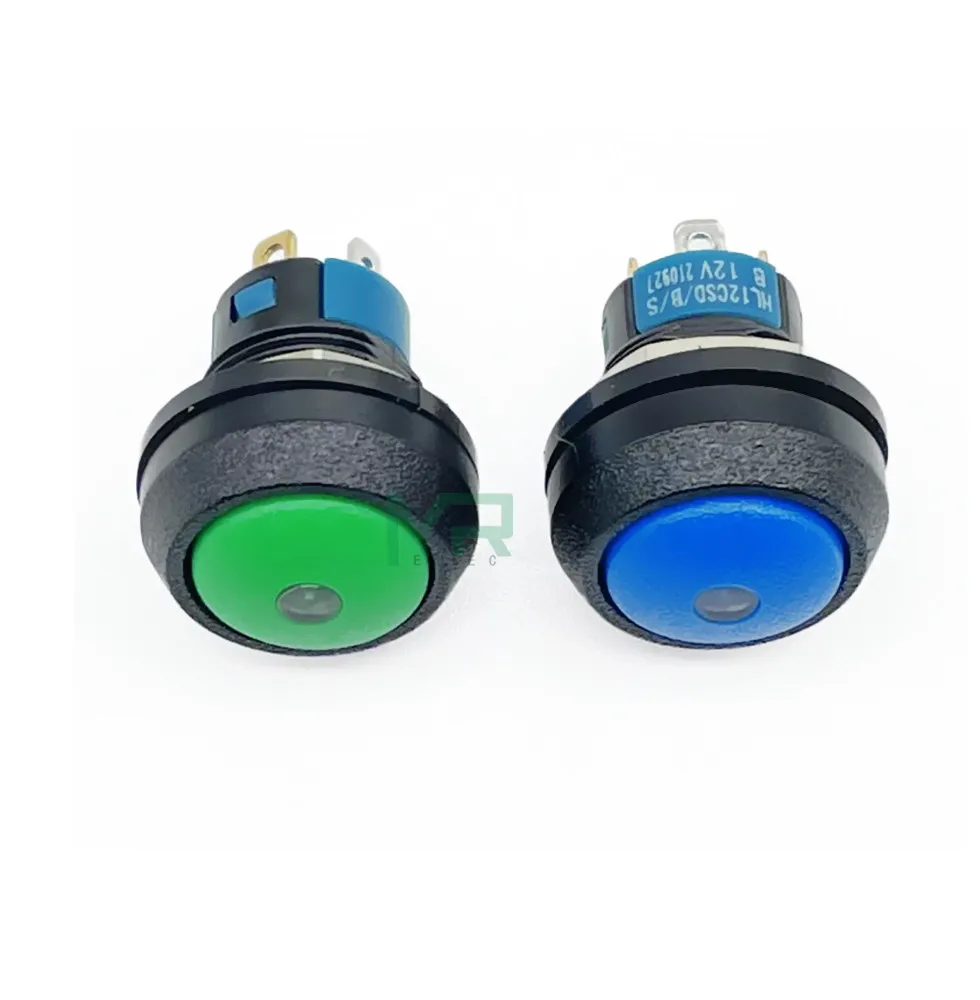 4 Interruttori A Pulsante 16mm 12V - Impermeabili IP67, Metallici Autobloccanti, Testa Piatta - Foto 8