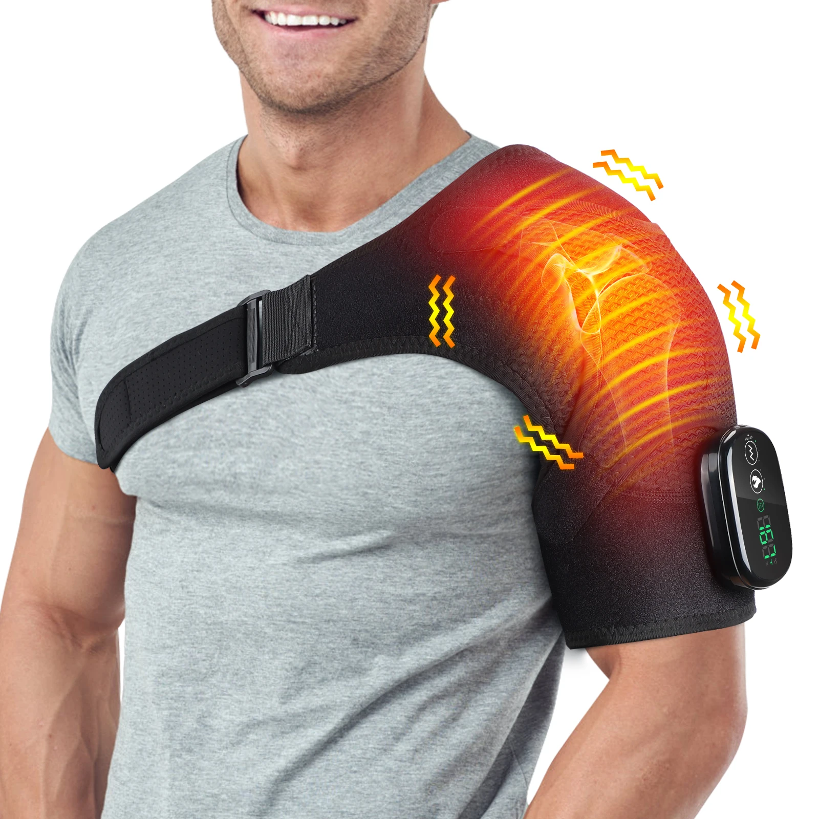 Heated Shoulder Massager Electric Vibration Therapy