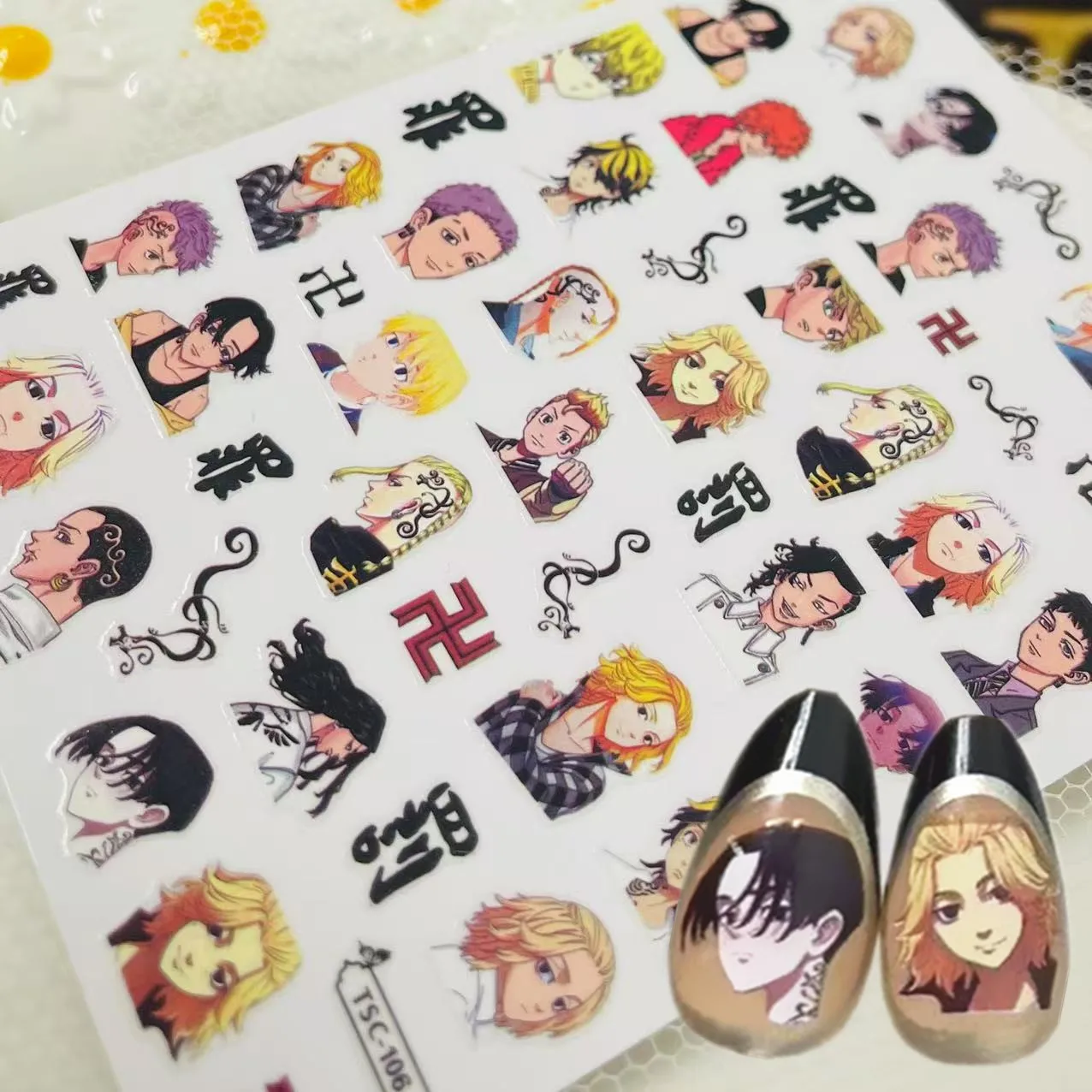 TSC-106 Anime Tokyo Revengers 3d Nail sticker Nail Art Slider Gojo Satoru