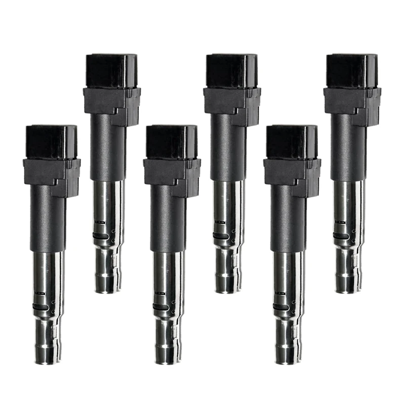 

6 Pcs Ignition Coil Pack Replacement For A3 Q7 TT Porsche Cayenne Eos Passat R32 Touareg V6 3.2L 3.6L 022905715 022905100B