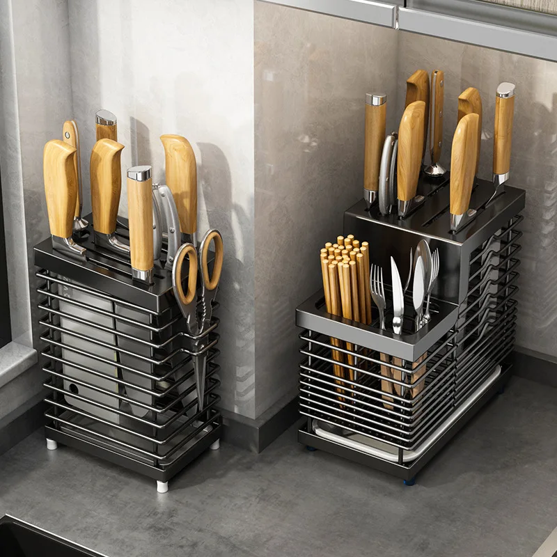 Soporte para utensilios de uso doméstico, soporte para cuchillos de cocina  de plástico, palillos, cucharas, estante para cuchillos de cocina, estante