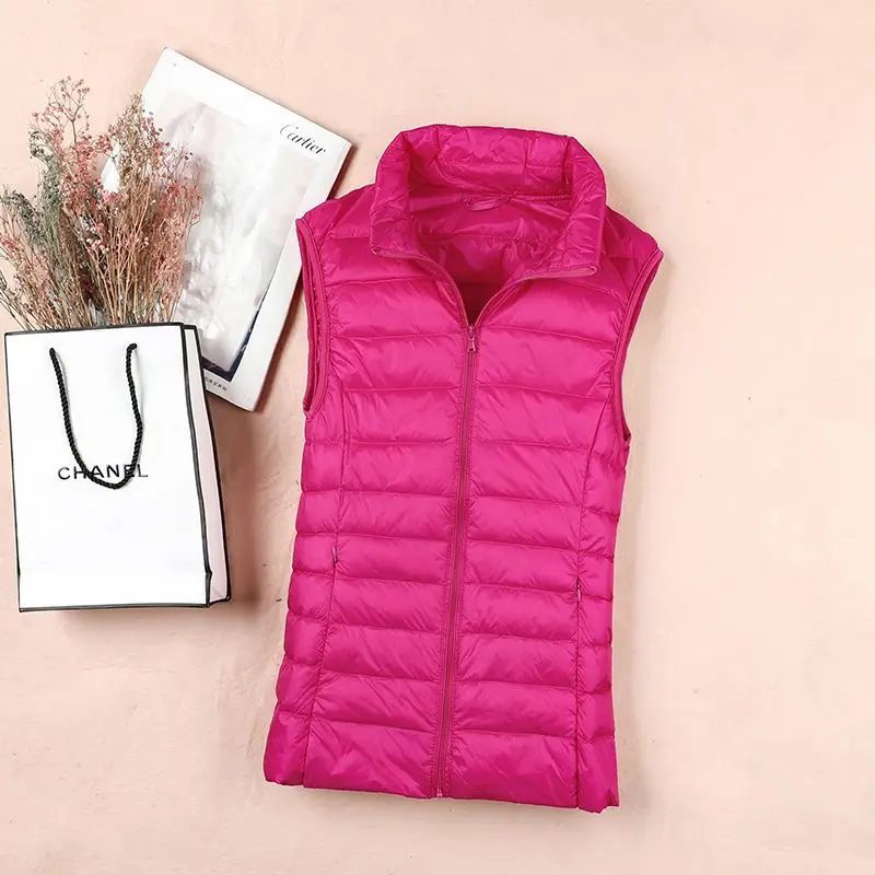 Thin down jacket new ladies vest vest vest spring, autumn and winter inside and outside wear version