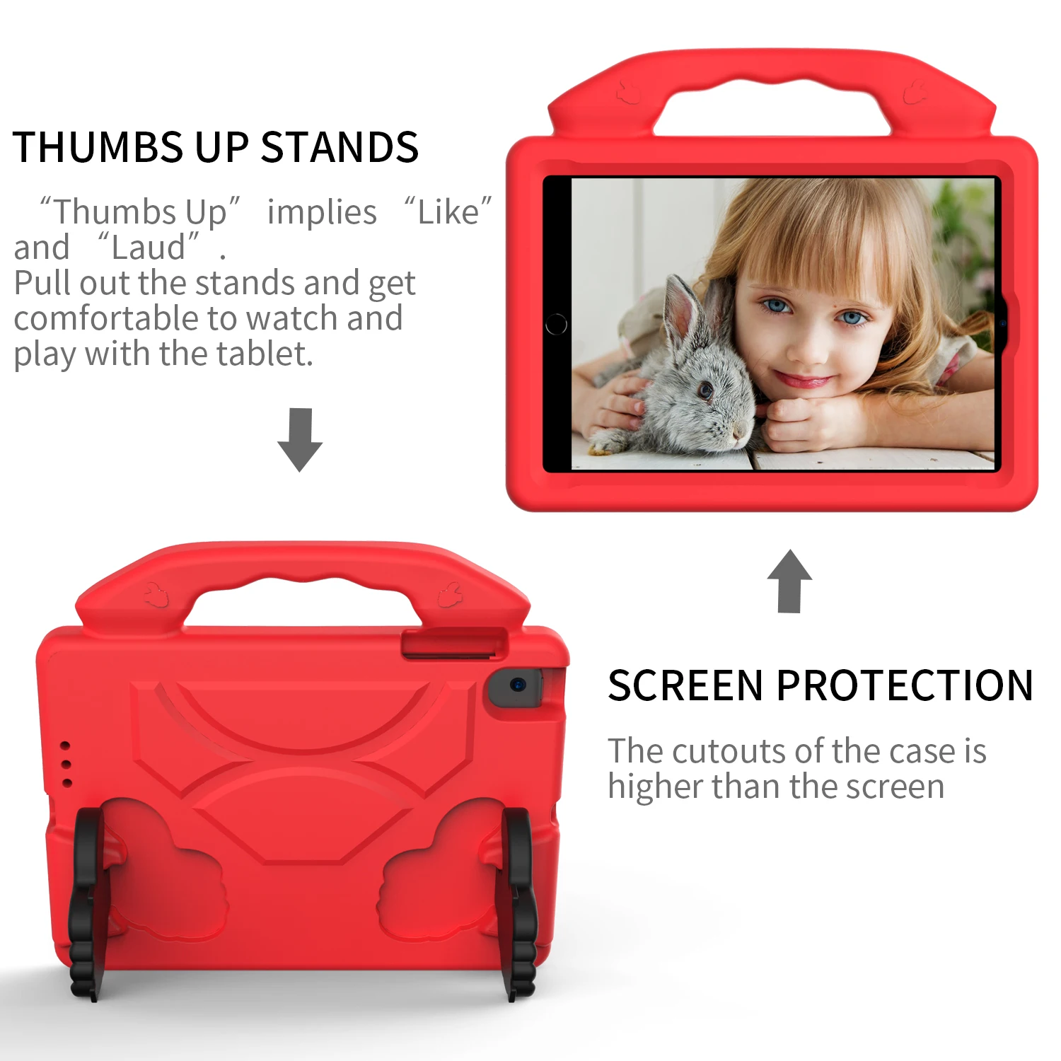 Children's Shockproof EVA Tablet Cover with Thumbs Up Stand для iPad Mini