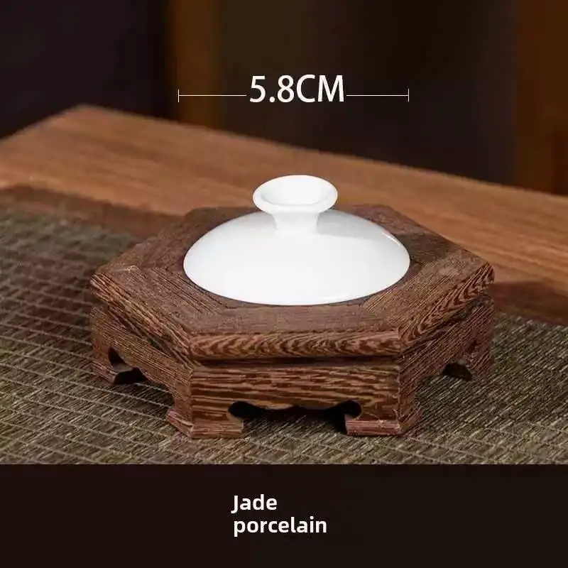 차오산 공부 세라믹 티컵 (단일 뚜껑 포함) 백자 유시옥 도자기 공용 페어컵 삼원 요소 차그릇