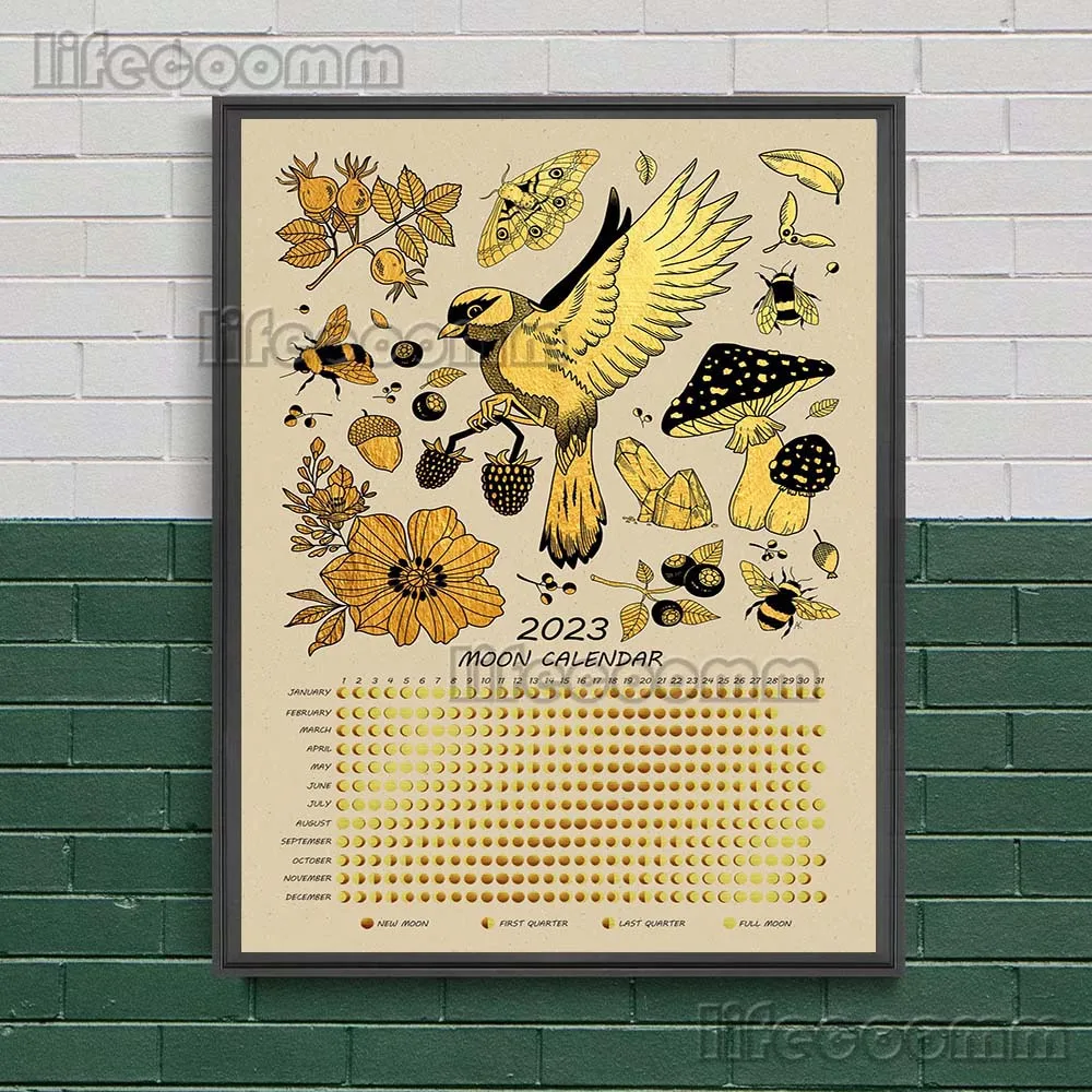 Poster Calendar 2023 Lunar | Moon Calendar 2023 Poster | Calendar 2023  Wheel Year - 2023 - Aliexpress