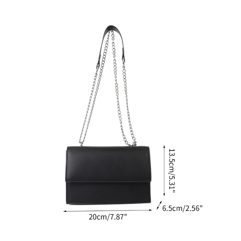 Fashion Crossbody Bag for Women PU Leather Shoulder Bag Chain Strap Flap Bag Bag Travel Satchel Bags Handbag E74B