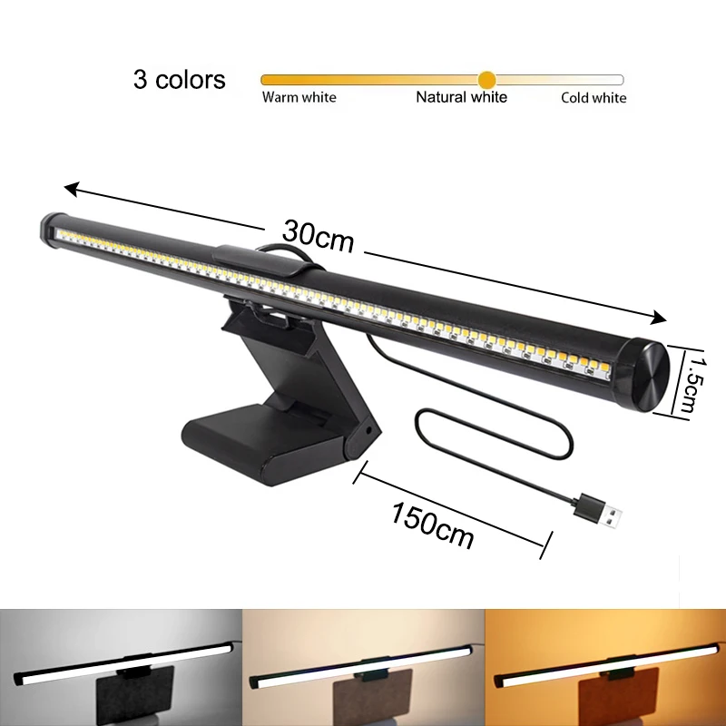 Screen LED Bar Desk Lamp PC Computer Laptop Screen Lamp Hanging Light Bar Table Lamp For LCD Monitor Office Study Reading Light