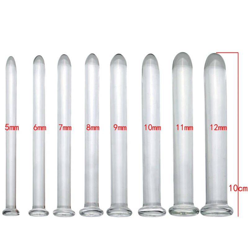 Urethral Dilation Massage Glass Horse Eye Rod Penis Plug Sex Toy for Men 8 Size